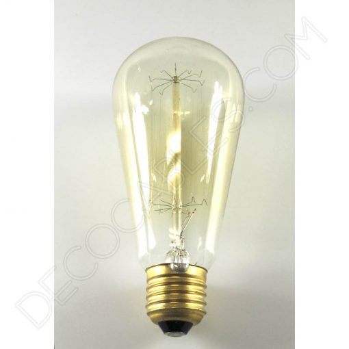 Bombilla Edison modelo Pebetero filamento de carbono rayado