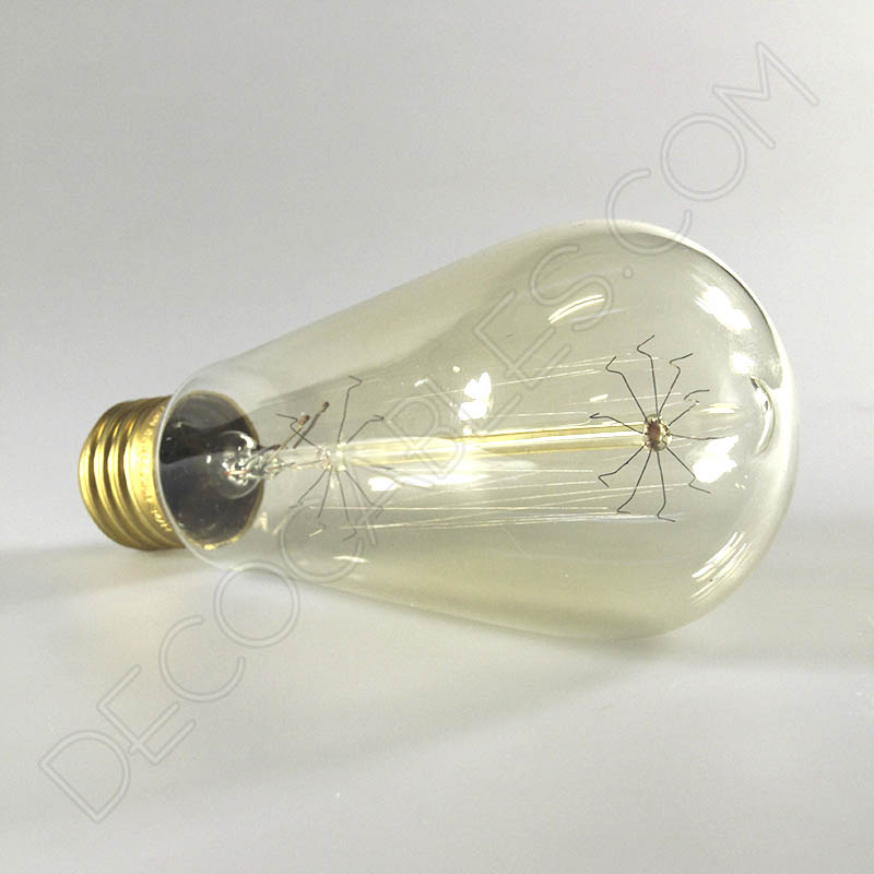 Bombilla Edison modelo Pebetero filamento de carbono rayado Bombilla Edison modelo Pebetero filamento de carbono rayado