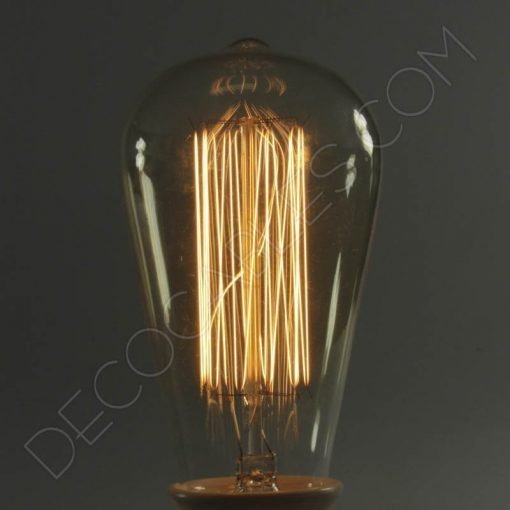 Bombilla Edison vintage pebetero filamento rayado 2 Bombilla Edison modelo Pebetero filamento de carbono rayado