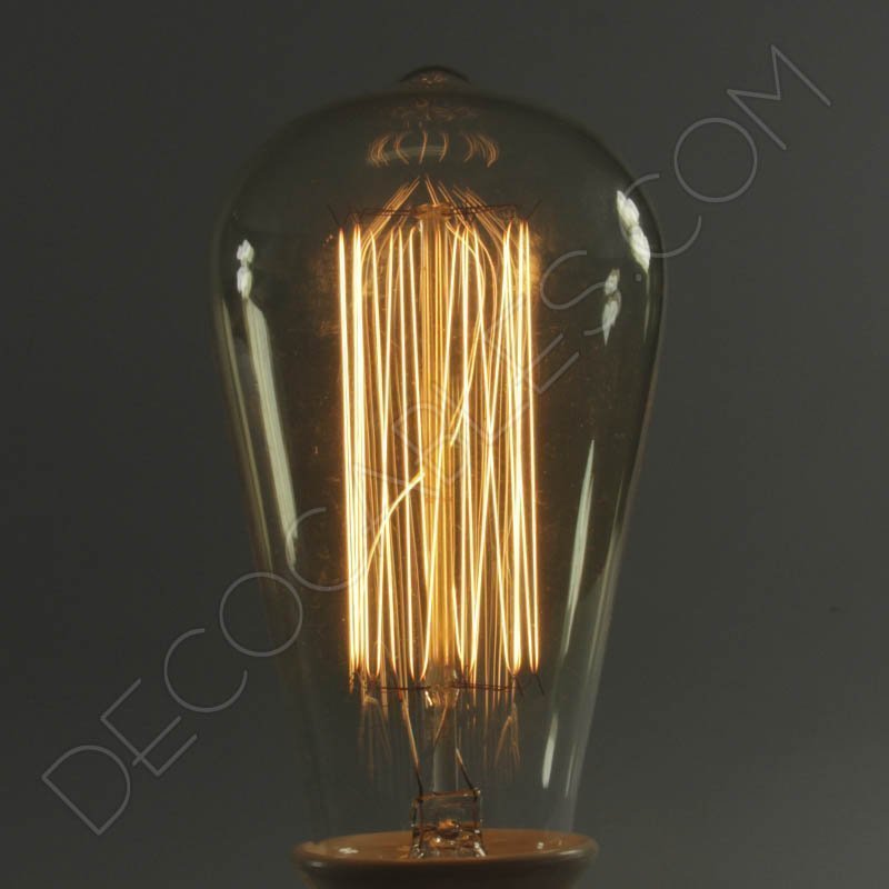 Bombilla Edison modelo Pebetero filamento de carbono rayado Bombilla Edison modelo Pebetero filamento de carbono rayado