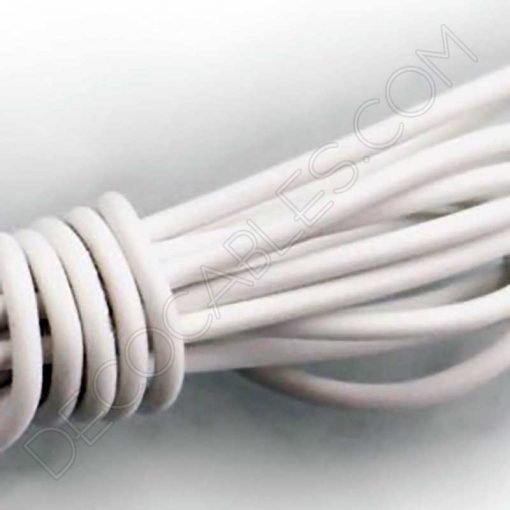 Cable eléctrico decorativo de silicona blanco
