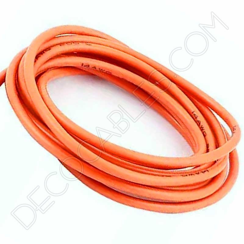 Cable eléctrico decorativo de silicona naranja Cable eléctrico decorativo de silicona naranja