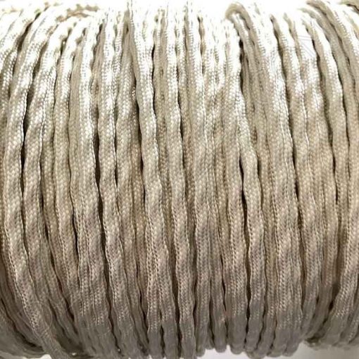 Cable decorativo semi trenzado color blanco