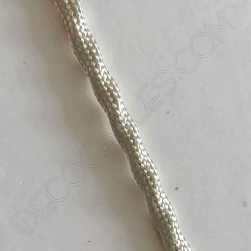 Cable semi trenzado de algodón (Blanco) 3 Cable decorativo semi trenzado color blanco
