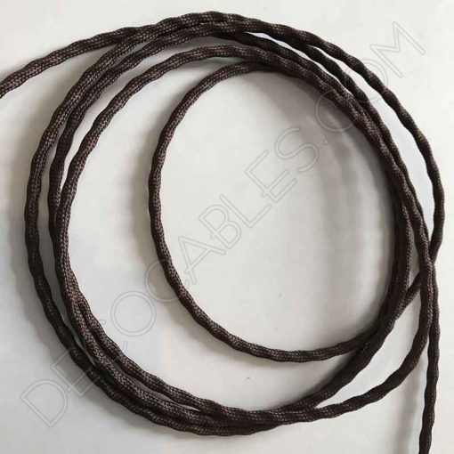 Cable semi trenzado de algodón (Marrón) 3 Cable decorativo semi trenzado color marrón