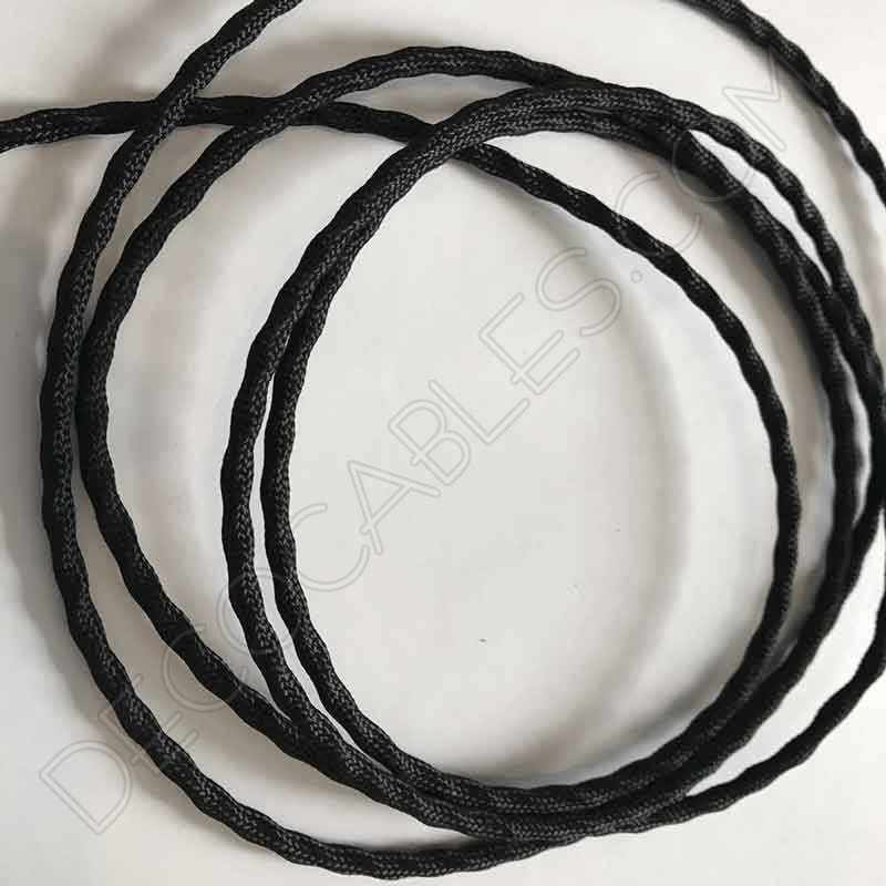 Cable decorativo semi trenzado color negro Cable decorativo semi trenzado color negro