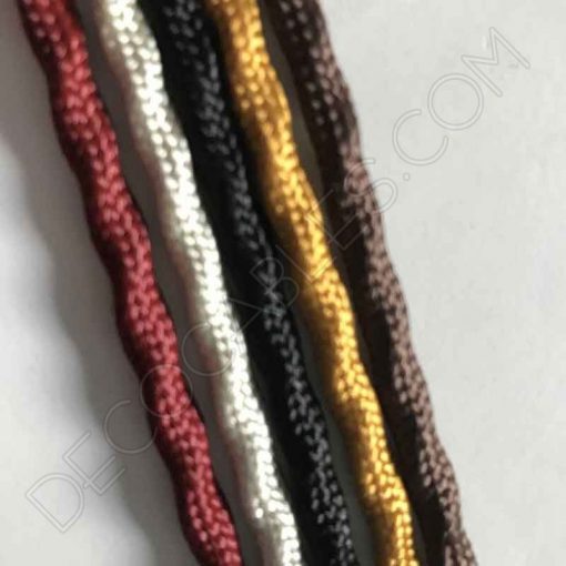 Cable semi trenzado de algodón (Blanco) 5 Cable decorativo semi trenzado varios colores
