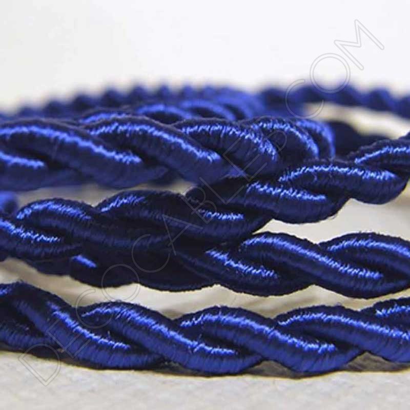 Cable eléctrico trenzado de seda azul Cable eléctrico trenzado de seda azul