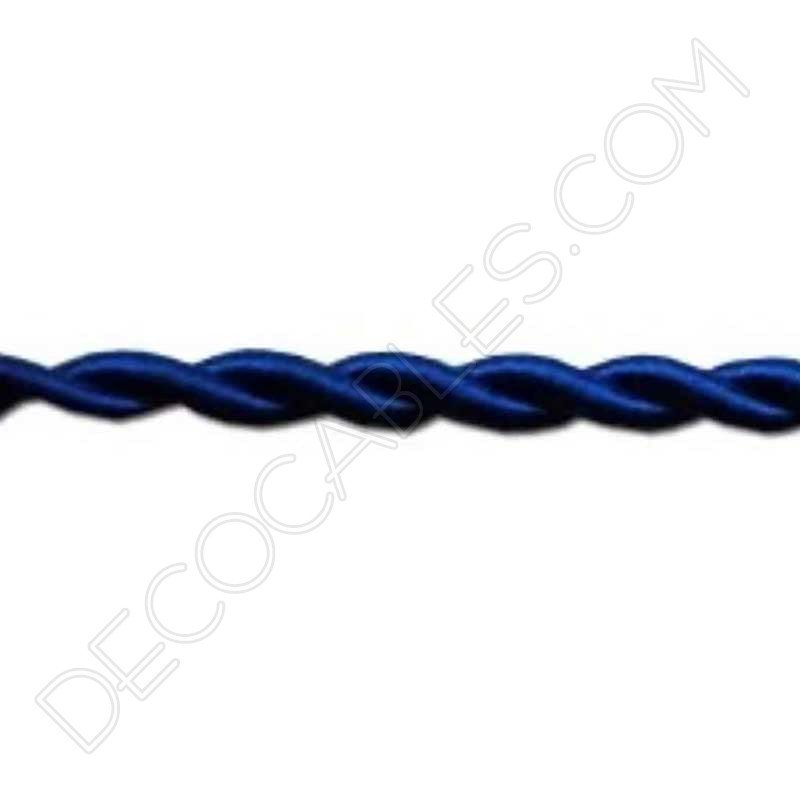 Cable eléctrico trenzado de seda azul Cable eléctrico trenzado de seda azul