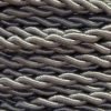 Cable eléctrico trenzado de seda color gris