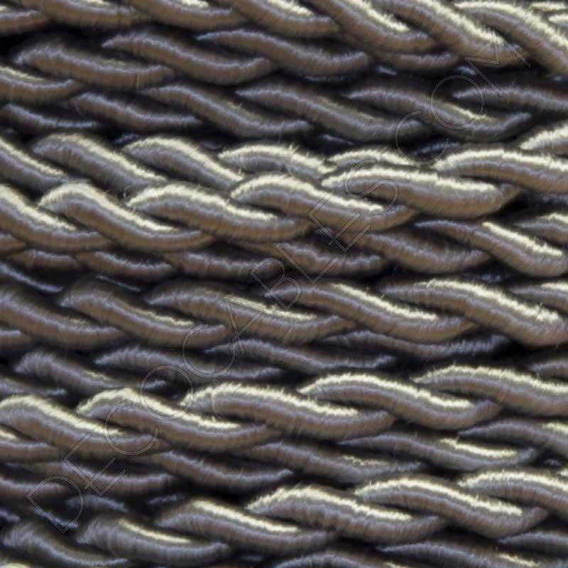 Cable eléctrico trenzado de seda color gris Cable eléctrico trenzado de seda color gris