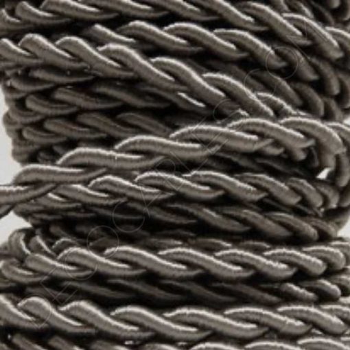 Cable eléctrico trenzado de seda color gris