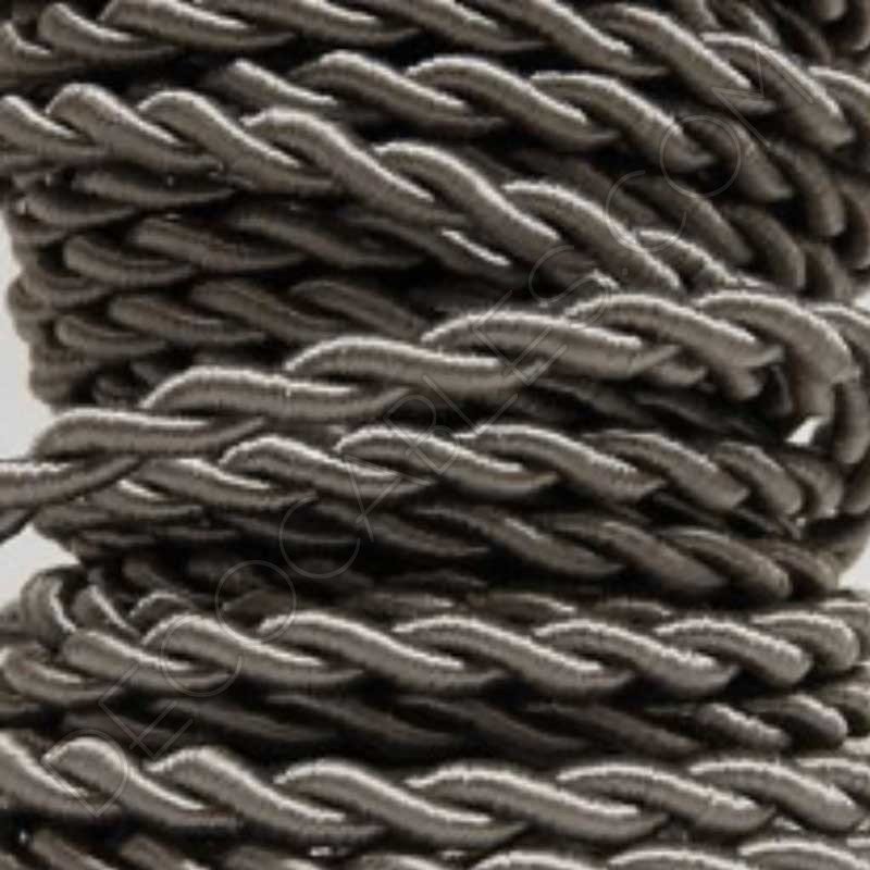 Cable eléctrico trenzado de seda color gris Cable eléctrico trenzado de seda color gris