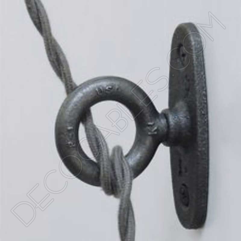 Cable eléctrico trenzado de seda color gris Cable eléctrico trenzado de seda color gris