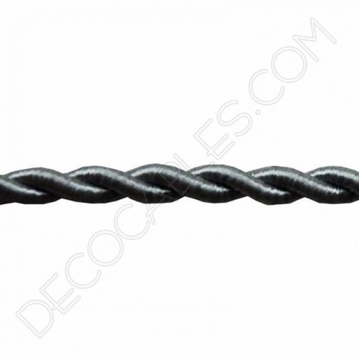 Cable trenzado de seda (Gris) 3 Cable eléctrico trenzado de seda color gris