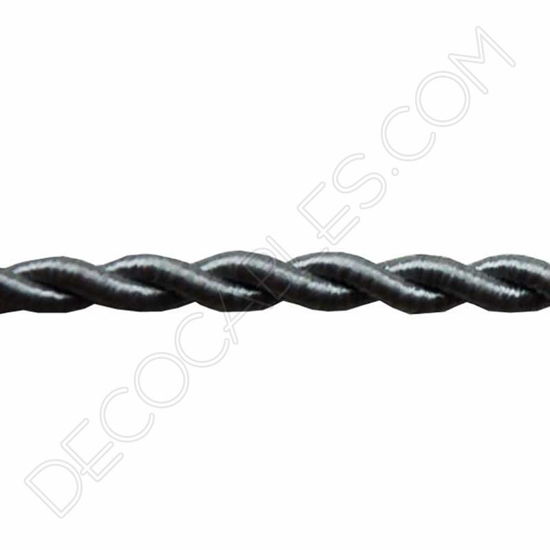 Cable eléctrico trenzado de seda color gris Cable eléctrico trenzado de seda color gris