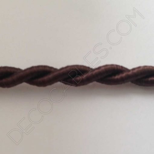 Cable eléctrico trenzado de seda marrón