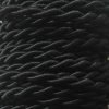 Cable eléctrico trenzado de seda negro