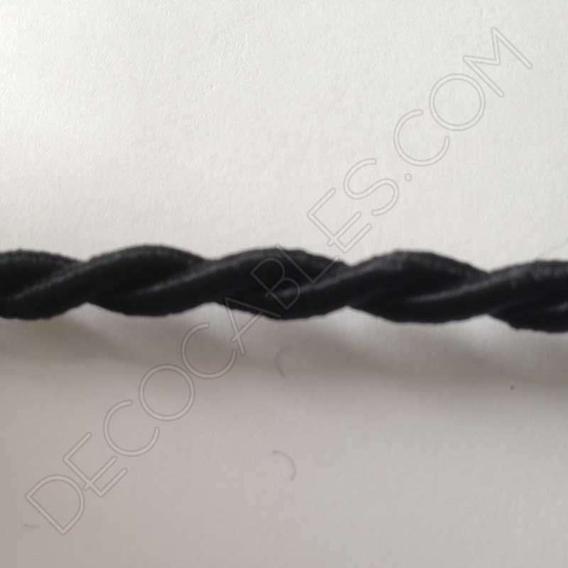 Cable eléctrico trenzado de seda negro Cable eléctrico trenzado de seda negro