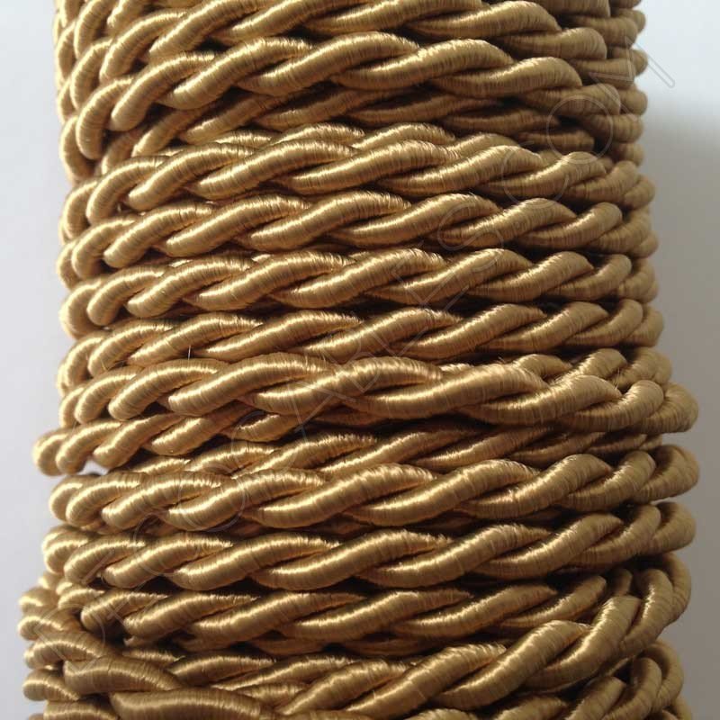 Cable eléctrico trenzado de seda dorado Cable eléctrico trenzado de seda dorado
