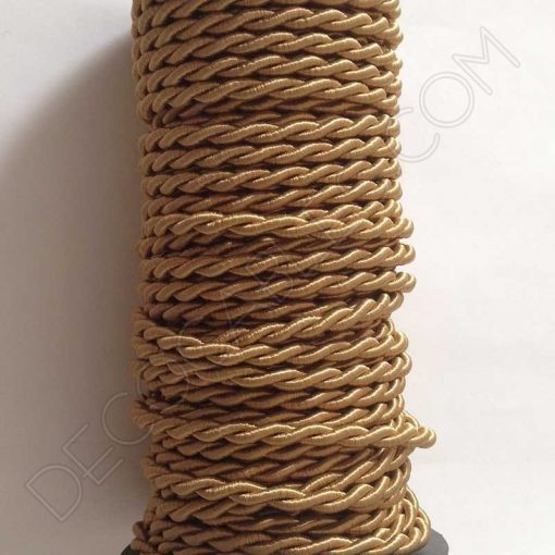Cable trenzado de seda (Dorado) 3 Cable eléctrico trenzado de seda dorado