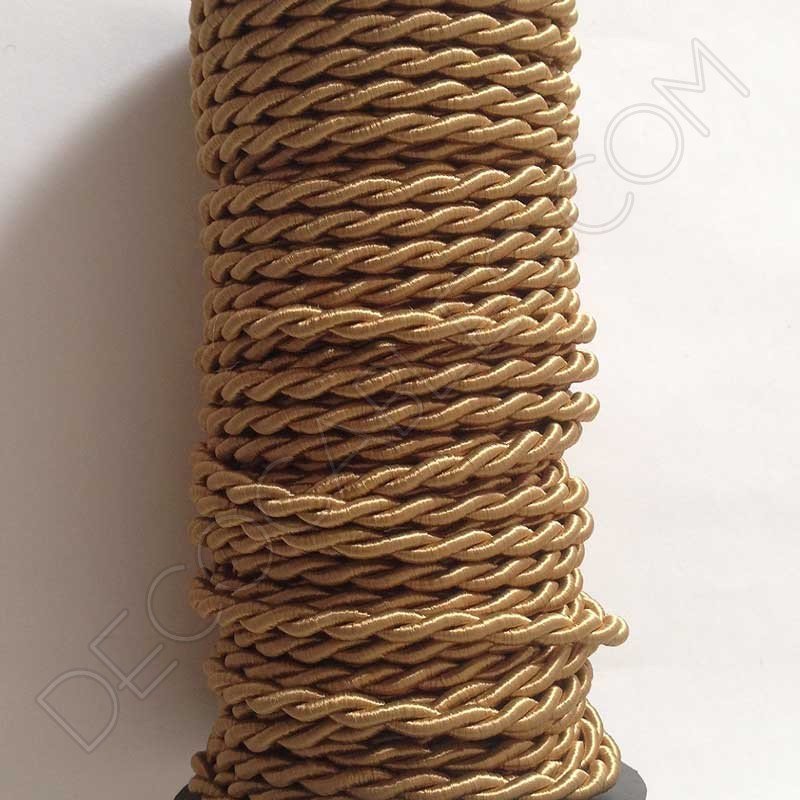 Cable eléctrico trenzado de seda dorado Cable eléctrico trenzado de seda dorado