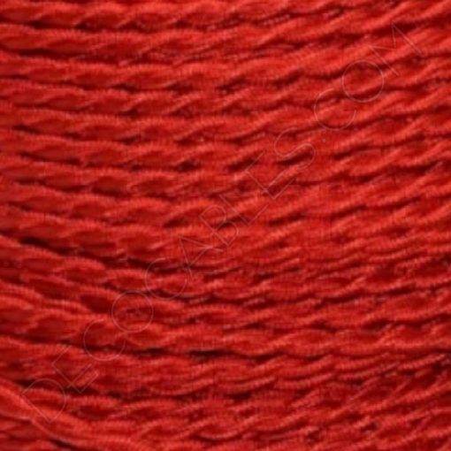Cable eléctrico trenzado de seda rojo