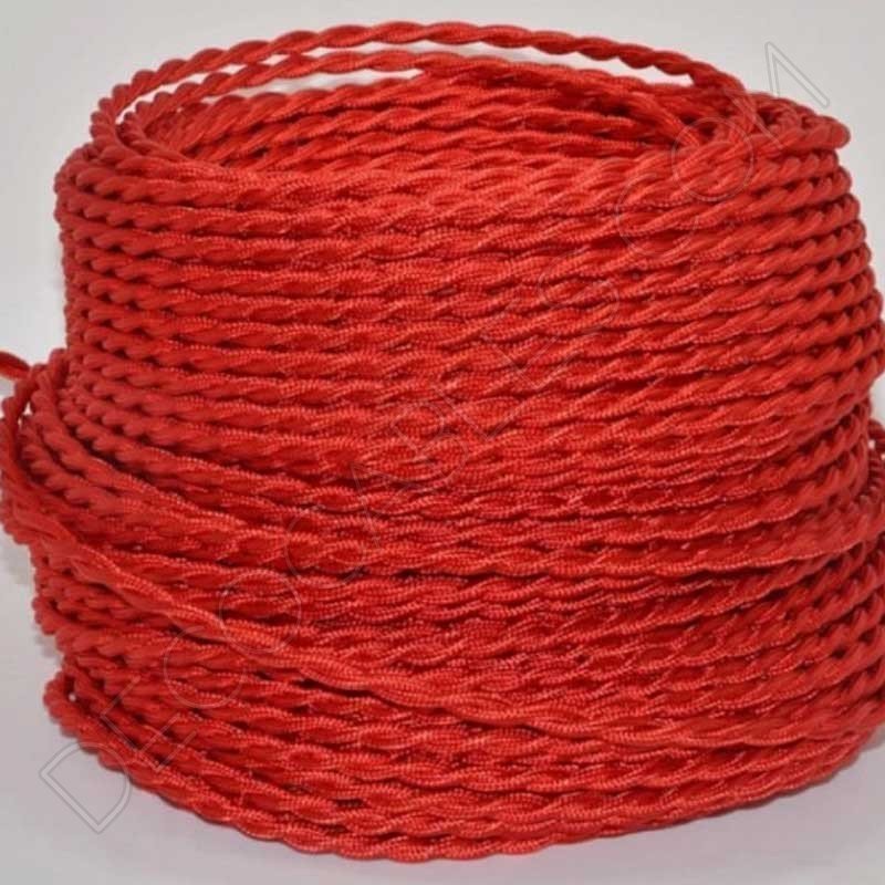 Cable eléctrico trenzado de seda rojo Cable eléctrico trenzado de seda rojo