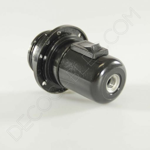 Portalámparas Baquelita para pantalla con interruptor 5 Portalámparas de baquelita para pantallas con interruptor color negro