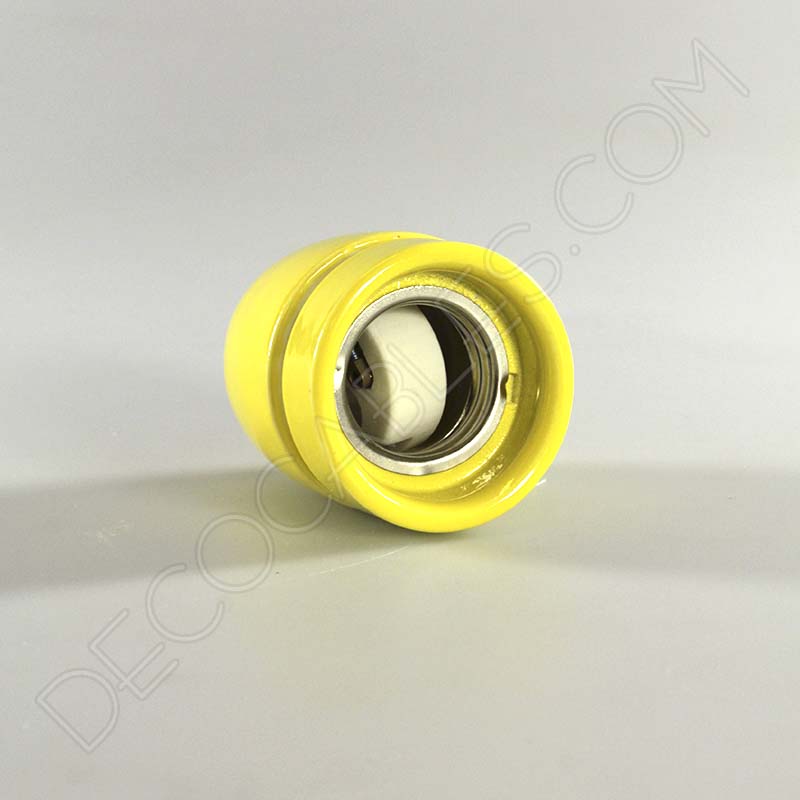 Portalámparas de cerámica en color amarillo Portalámparas de cerámica en color amarillo