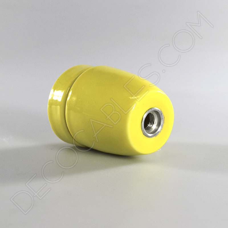 Portalámparas de cerámica en color amarillo Portalámparas de cerámica en color amarillo