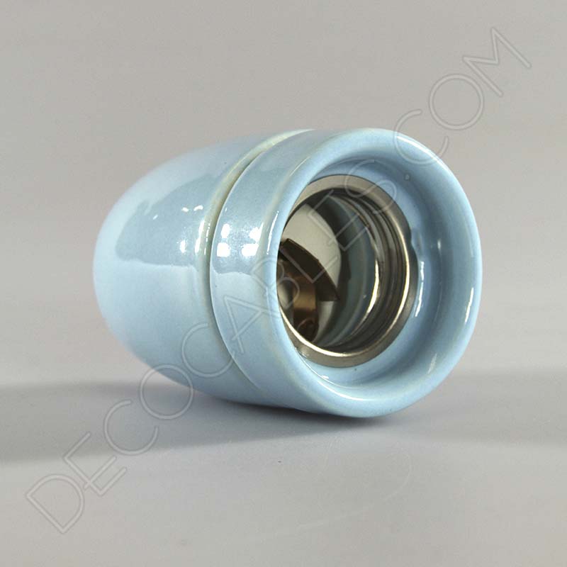 Portalámparas de cerámica en color azul celeste Portalámparas de cerámica en color azul celeste