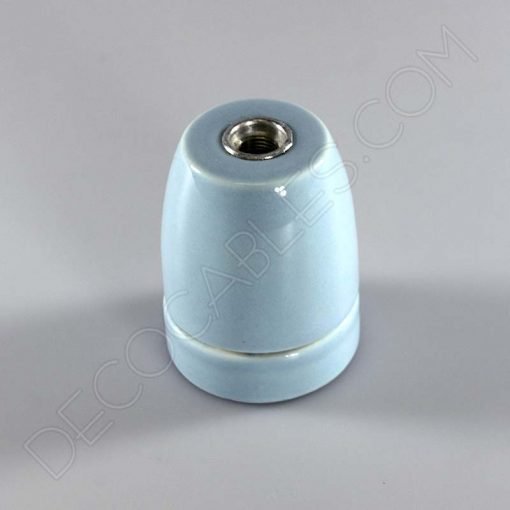 Portalámparas cerámico E27 (Varios colores) 18 Portalámparas de cerámica en color azul celeste