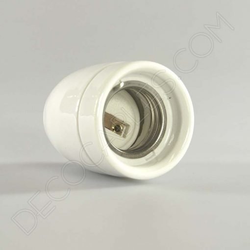 Portalámparas cerámico E27 (Varios colores) 17 Portalámparas de cerámica en color blanco