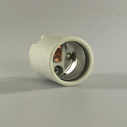 Portalámparas de porcelana E27 y E14 2 Portalámparas de porcelana casquillos E27 y E14