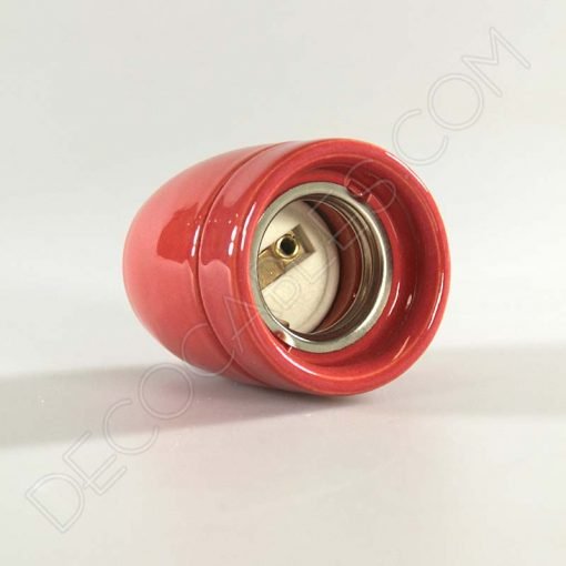 Portalámparas cerámico E27 (Varios colores) 8 Portalámparas de cerámica en color rojo