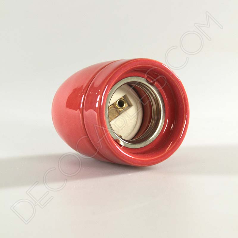 Portalámparas de cerámica en color rojo Portalámparas de cerámica en color rojo