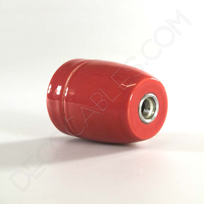 Portalámparas de cerámica en color rojo Portalámparas de cerámica en color rojo