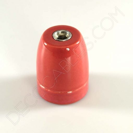 Portalámparas cerámico E27 (Varios colores) 6 Portalámparas de cerámica en color rojo