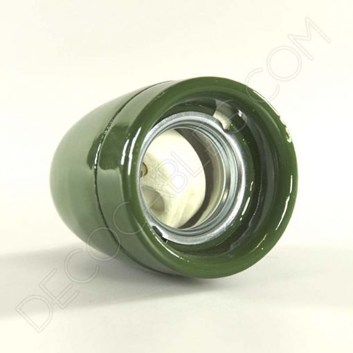 Portalámparas cerámico E27 (Varios colores) 5 Portalámparas de cerámica en color verde