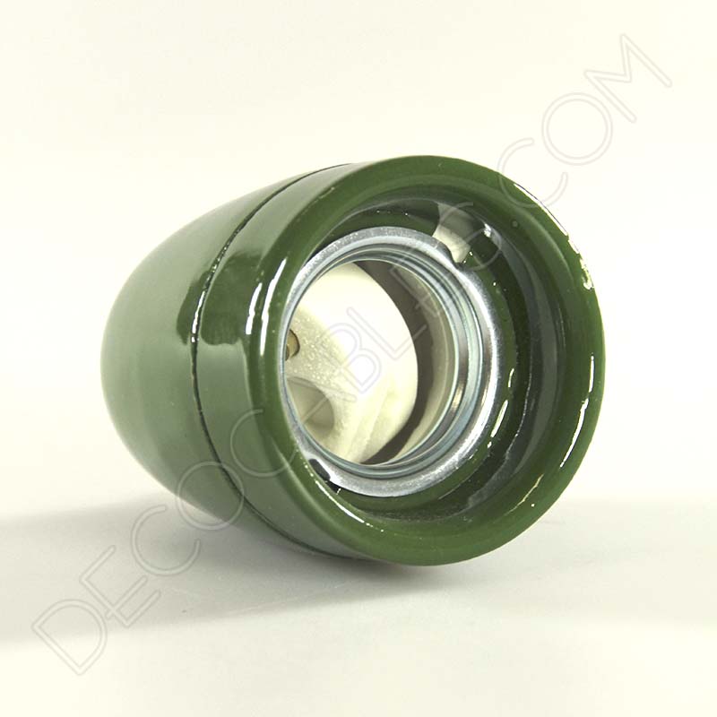 Portalámparas de cerámica en color verde Portalámparas de cerámica en color verde