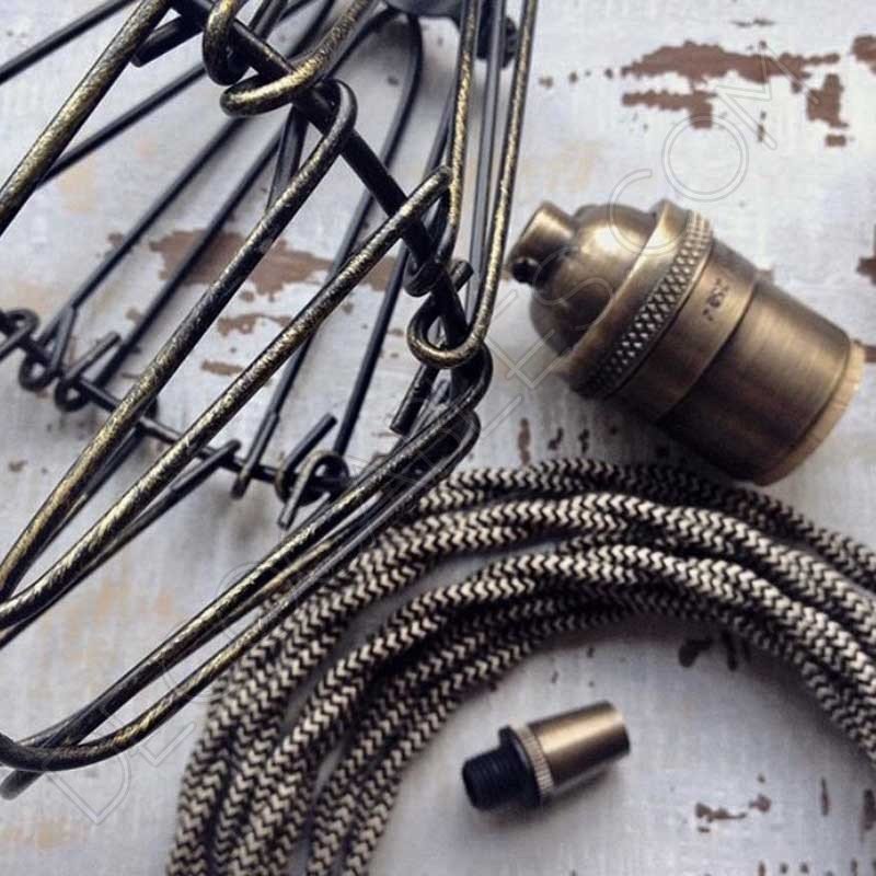 Cable eléctrico trenzado bicolor zig zag blanco negro Cable eléctrico trenzado bicolor zig zag blanco negro