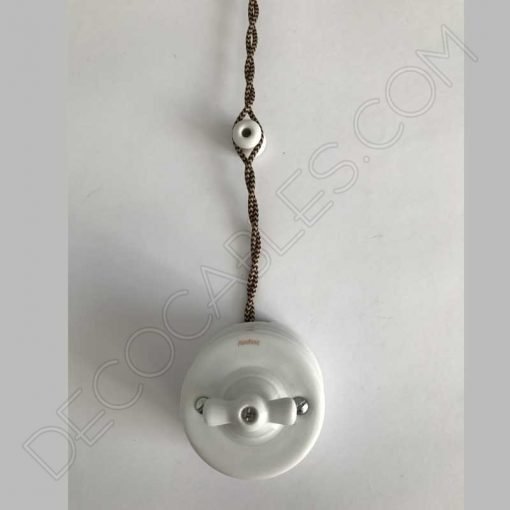 Cable eléctrico trenzado bicolor marrón zig zag