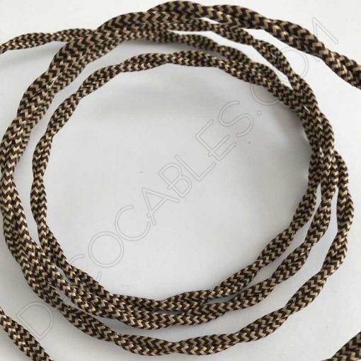 Cable eléctrico trenzado bicolor marrón zig zag