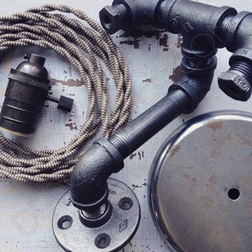 Cable eléctrico trenzado bicolor marrón zig zag