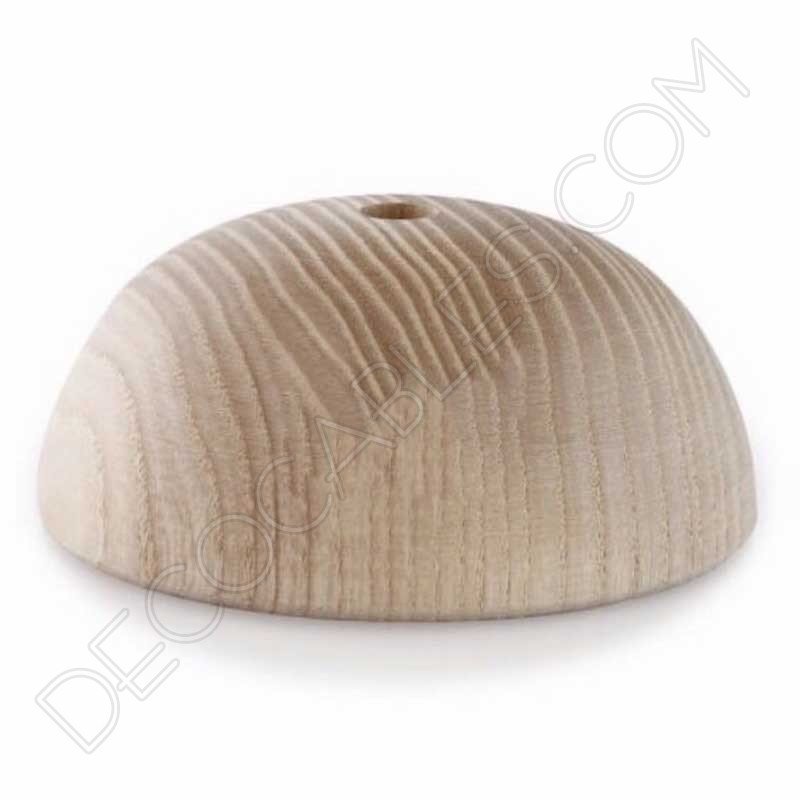 Florón soporte de techo lámpara en madera modelo media bola Florón de madera para lámpara modelo Media Bola 1