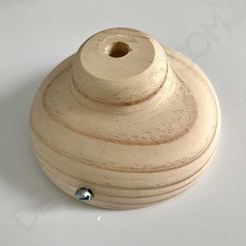 Florón soporte de techo para lámpara en madera modelo semi bola Florón soporte de techo para lámpara en madera modelo semi bola