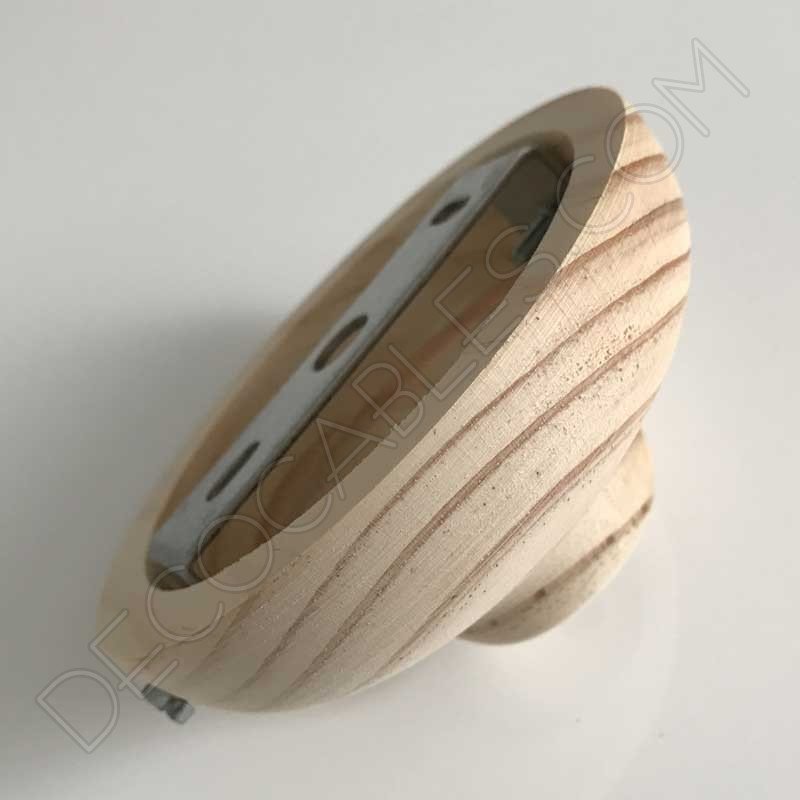 Florón soporte de techo para lámpara en madera modelo semi bola Florón soporte de techo para lámpara en madera modelo semi bola