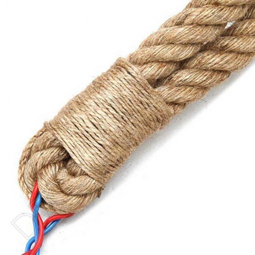 Lámpara colgante doble de cuerda trenzada 5 Lámpara colgante soga dos brazos