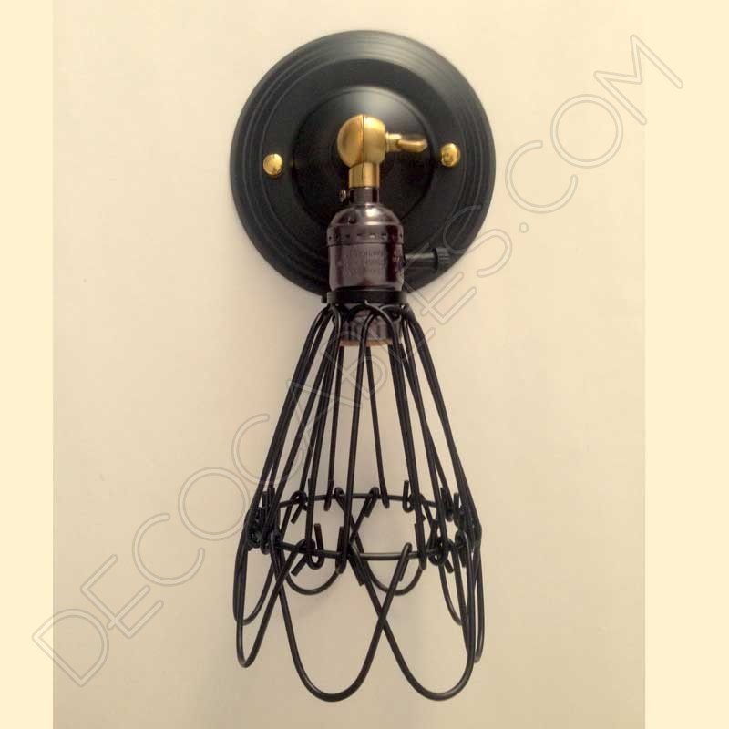 Lámpara Vintage de pared modelo jaula Lámpara Vintage de pared modelo jaula
